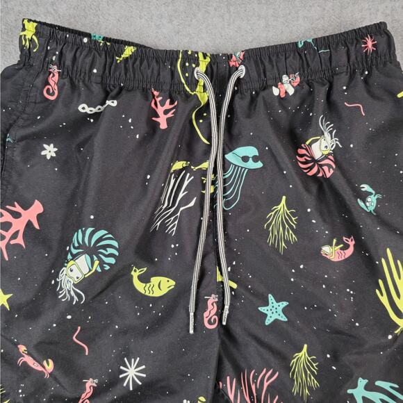 Boardies Shorts Mens Size Large Swim Trunks Black Neon Colors - Picture 3 of 13
